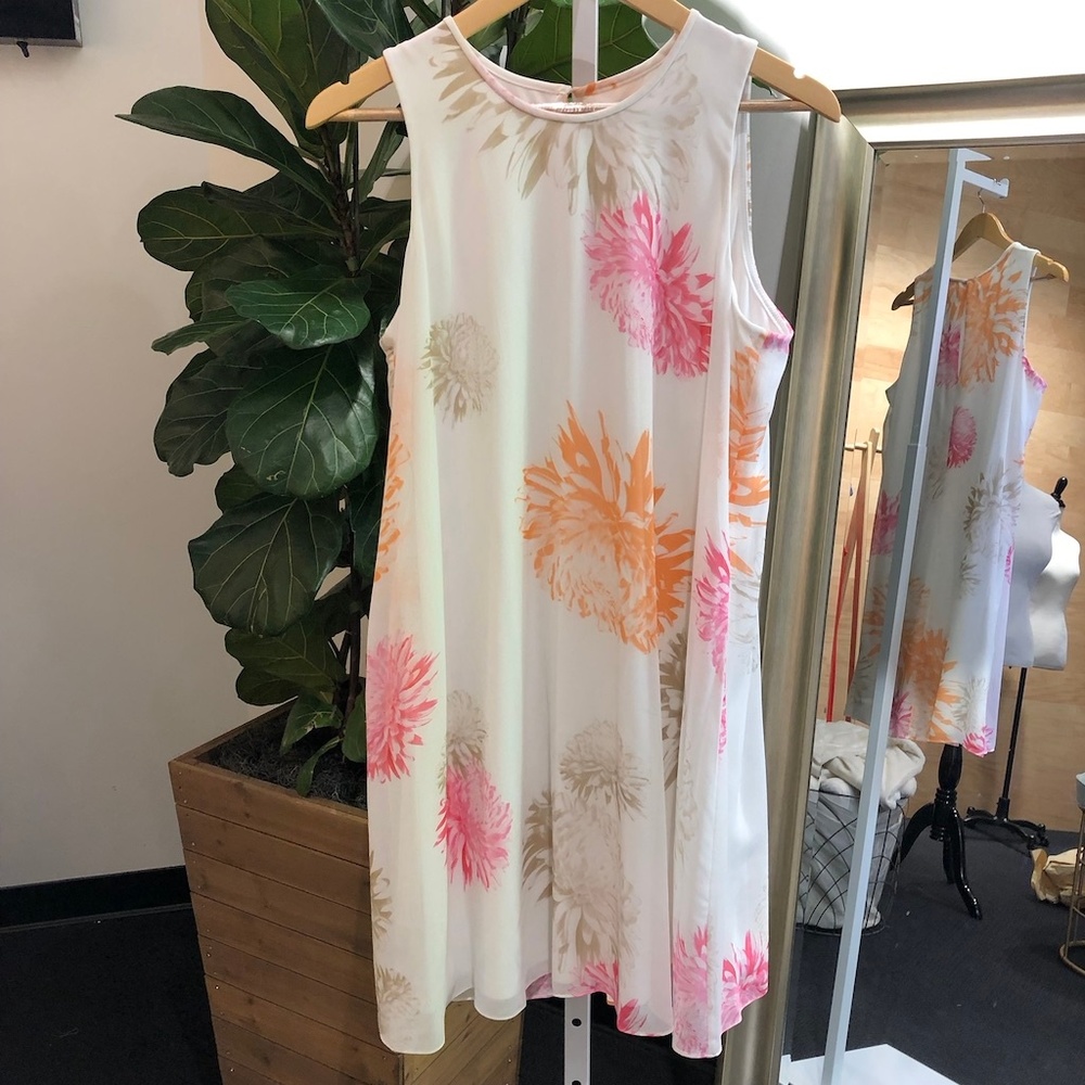Printed Sleeveless Swing Dress